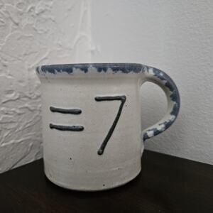 Handmade Coffee Mug =7 Cottagecore Earthy Artisan Blue Pottery Stoneware